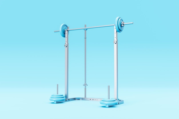 3D illustration Barbell weight stand on an isolated background