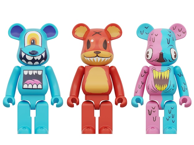3d illustration bearbrick color