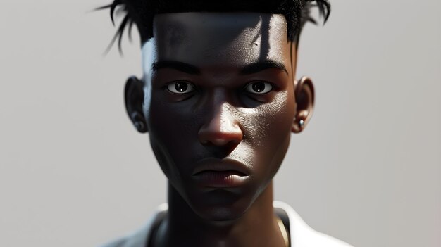 3d illustration of a beautiful black male model