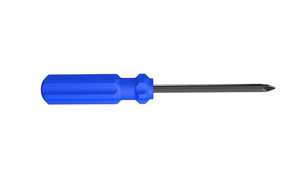 3d illustration A beautiful view of blue screwdriver on a white blackground