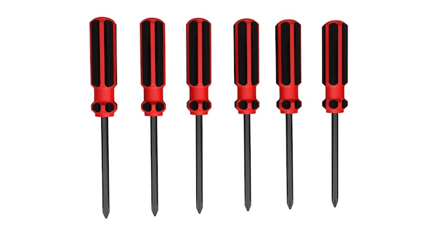 3d illustration A beautiful view of red screwdriver on a white blackground