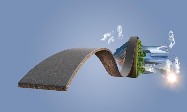 굽힘 도로 절연의 3d 그림입니다. 도시와 산악도로 절연입니다. 특이한 3d 그림