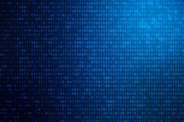 Photo 3d illustration binary code on blue background. bytes of binary code. concept technology. digital binary background.