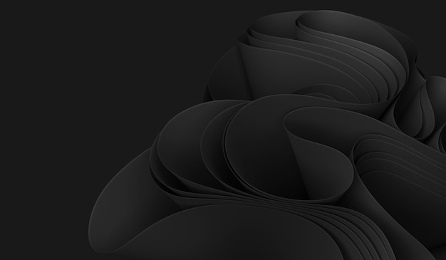 3D illustration Black Abstract Background wallpaper