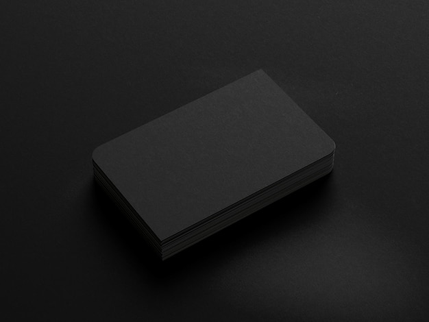 3D illustration Black business card on black background