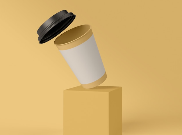 3D Illustration. Blank paper cup.