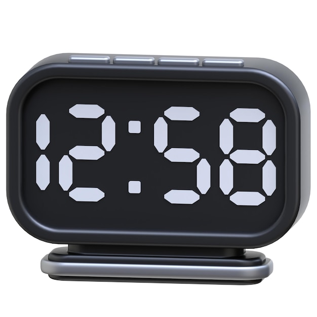 Photo 3d illustration blender rendering digital alarm clock gadget and tech