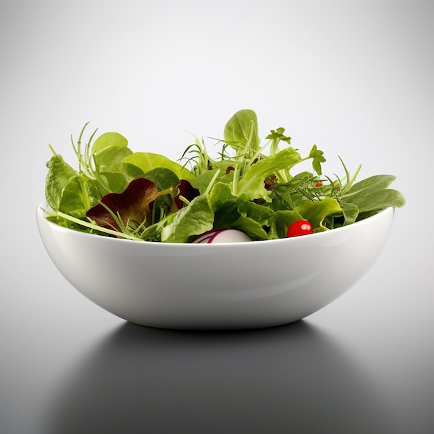 3d illustration blow of salad isolated in white background