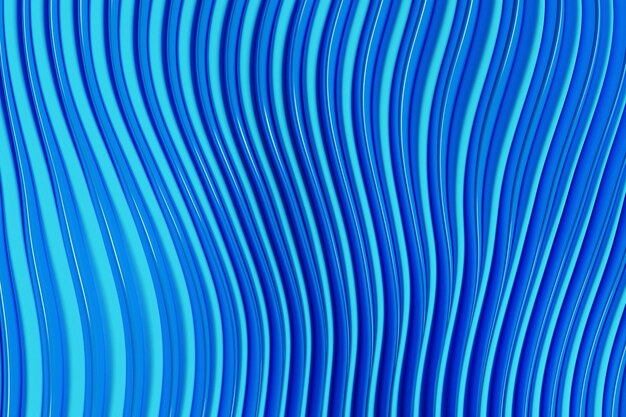 Photo 3d illustration of  blue  glowing color lines. musical line equalizers.