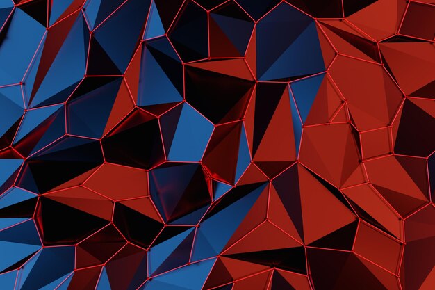 3d illustration blue and red geometric pattern Geometry background pattern