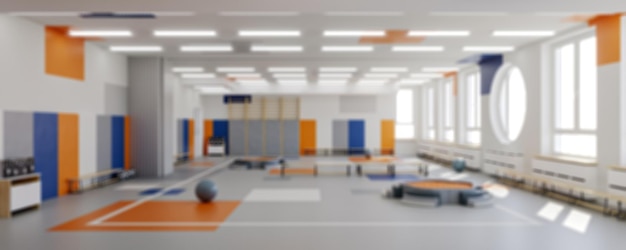 3d illustration of blurred modern interior of public institution
