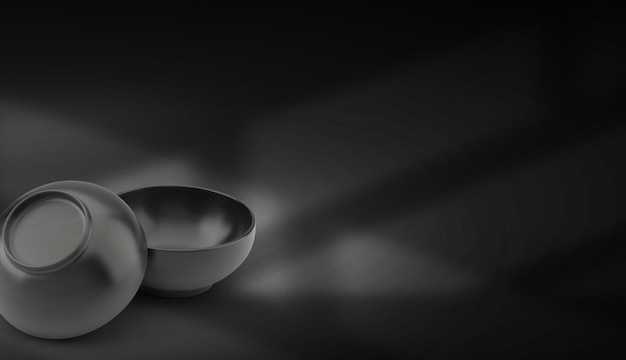 3D illustration Bowl isolated on black background