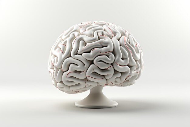3d illustration of brain on white background