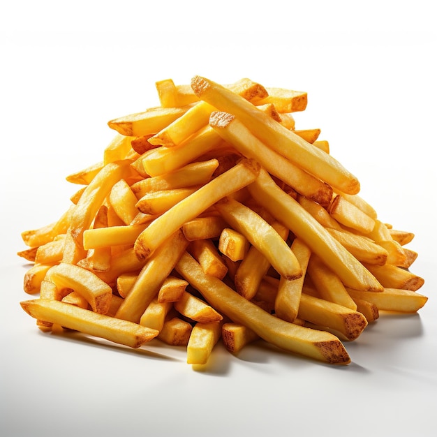 3d illustration a bucket of fries isolated in white background