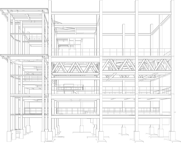 建物の構造の3Dイラスト