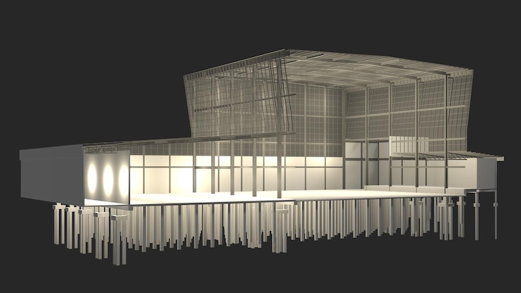 Photo 3d illustration of building structure