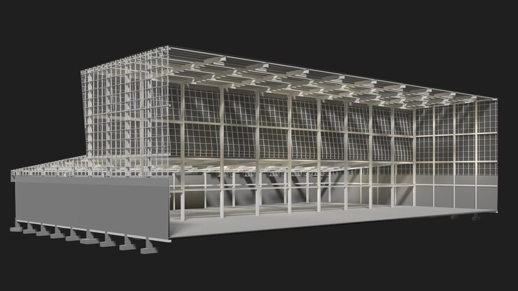 Photo 3d illustration of building structure