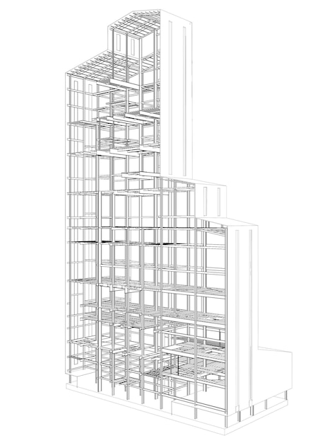 建物構造の 3 D イラストレーション