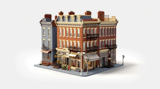 3d illustration building