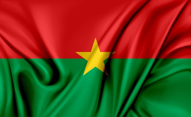 Photo 3d illustration of the burkina faso flag waving texture