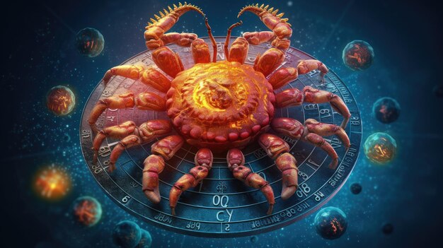 Photo 3d illustration of the cancer zodiac sign