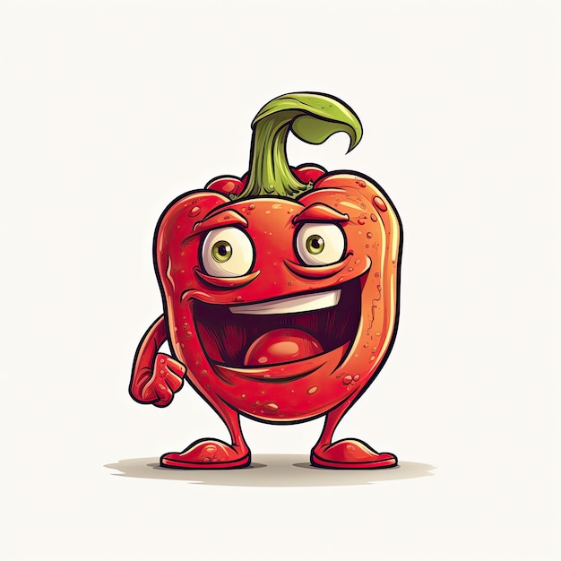 3D Illustration of capsicum character that is drawn in cartoon style AI Generated