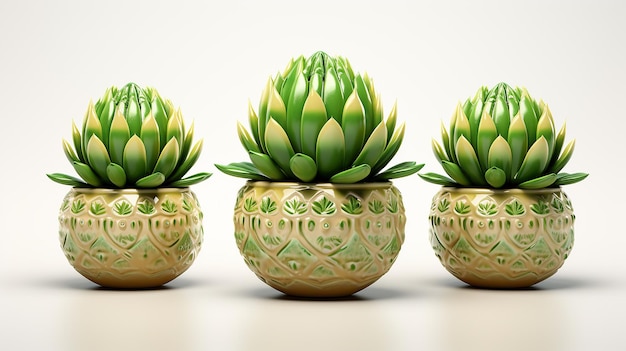 3D-иллюстрация мультяшного кактуса на белом фоне