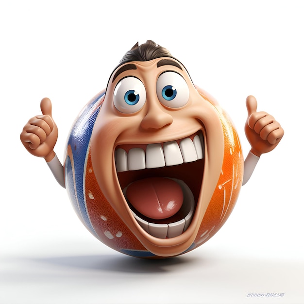 3d illustration of cartoon character with happy easter egg showing thumbs up