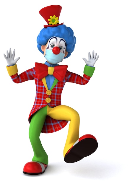 3D illustration of a cartoon character with a mask