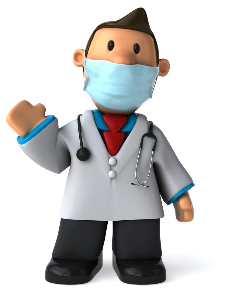 Photo 3d illustration of a cartoon doctor