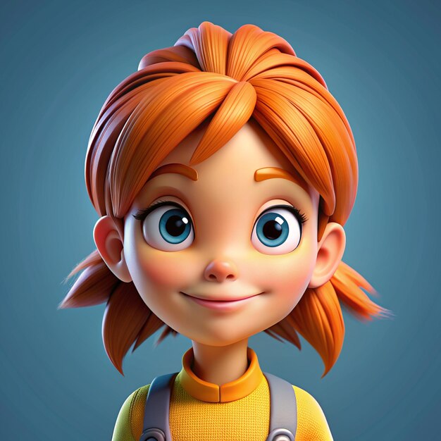 Photo 3d illustration of cartoon girl character avatar or profile