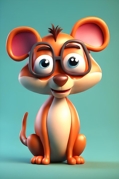 3d Illustration Cartoon Happy Funny Angry Animal Generated Ai