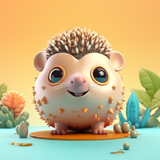 3d illustration cartoon icon animal cute