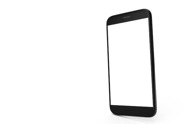 3D illustration Cell Phone isolated on white background. Phone with empty space, screen phone.