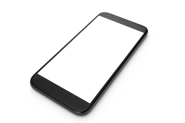 3D illustration Cell Phone isolated on white background. Phone with empty space, screen phone.