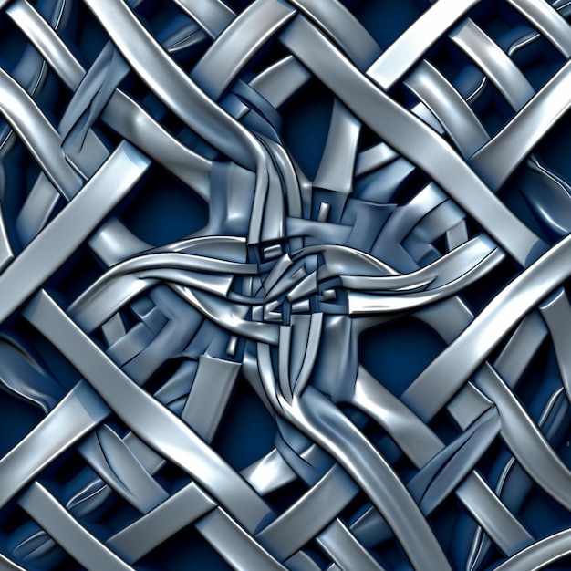 A 3d illustration of a celtic design with a cross in the center.