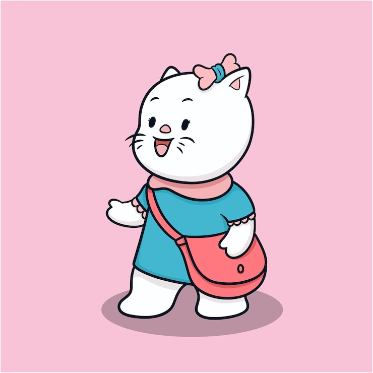 Photo 3d 일러스트레이션 캐릭터 아이콘 고양이 학생