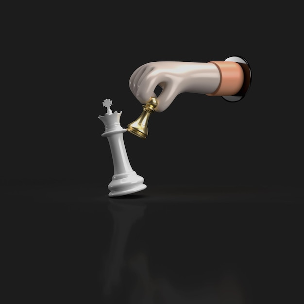 Checkmate In The Chess Game A 3d Illustration Of Defeat Background