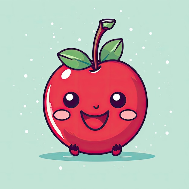 Photo 3d illustration of cherry character that is drawn in cartoon style ai generated