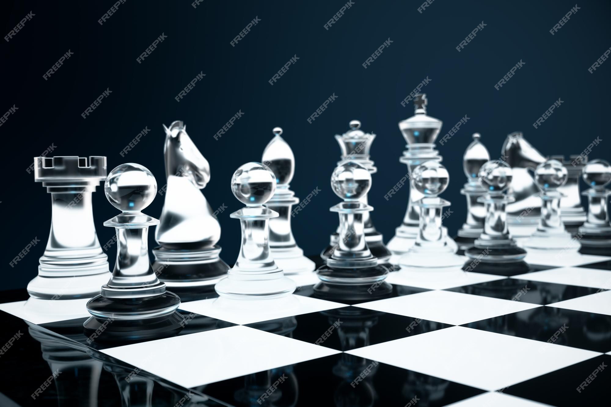 3D Chess Board Game Lineup Closeup and Space Black Background for Copy  Space Stock Illustration - Illustration of thinking, hobby: 265178102