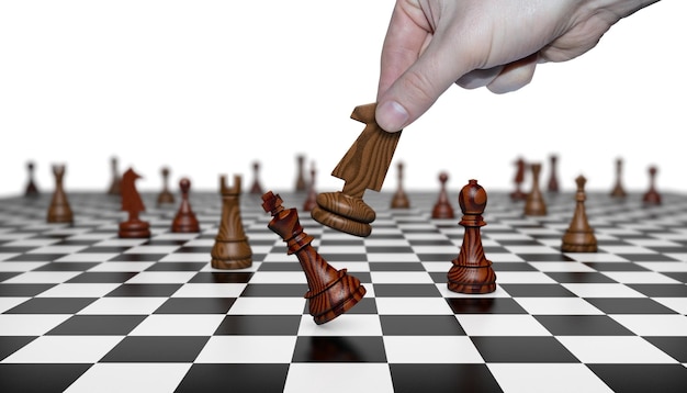 Checkmate In The Chess Game A 3d Illustration Of Defeat Background