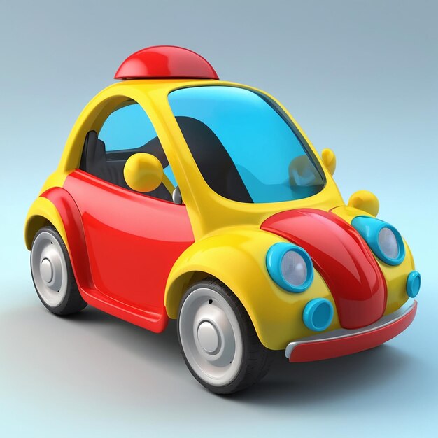 3D illustration of childrens toy car