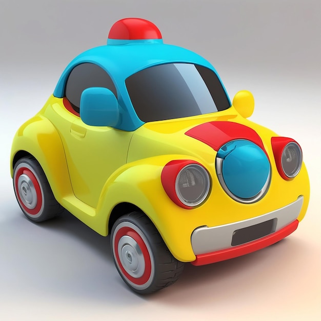 3D illustration of childrens toy car