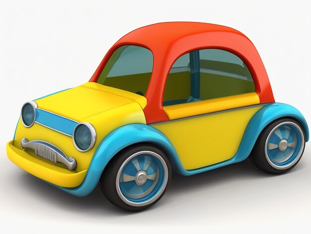 3D illustration of childrens toy car