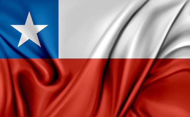 3d illustration of the Chile flag waving texture