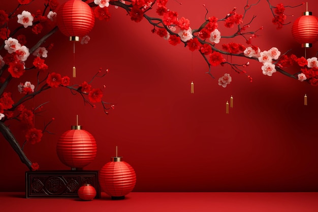 Photo 3d illustration of chinese new year celebration