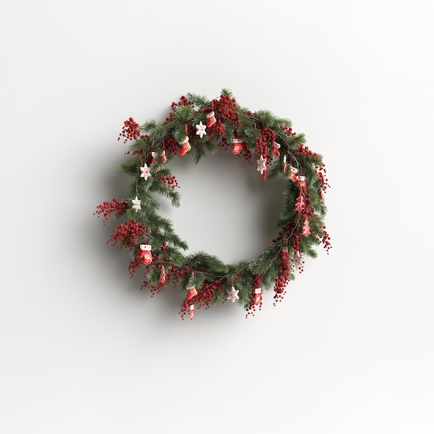 3d illustration of christmas ring isolated on white background