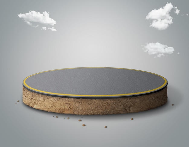 3d illustration of a circular shape road. Infinity road advertisement isolated.