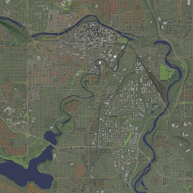 Photo 3d illustration of city and urban in calgary canada