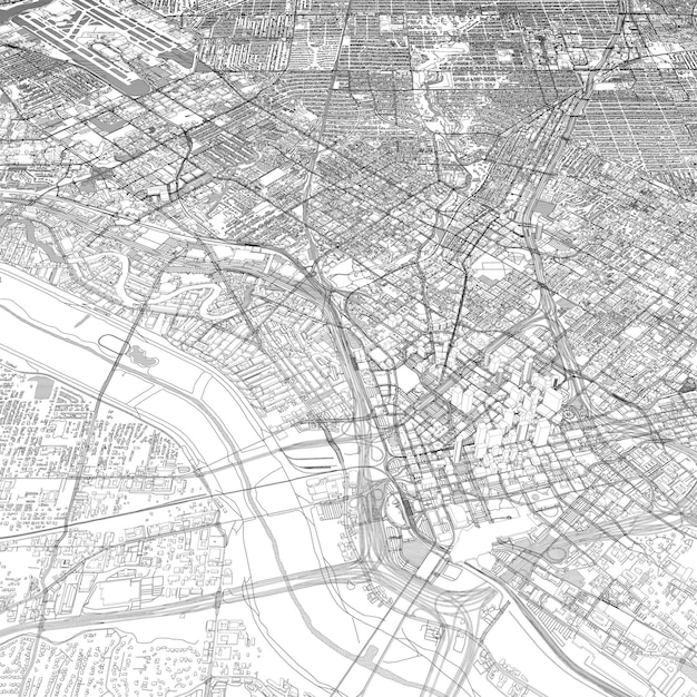 3D illustration of city and urban in Dallas USA